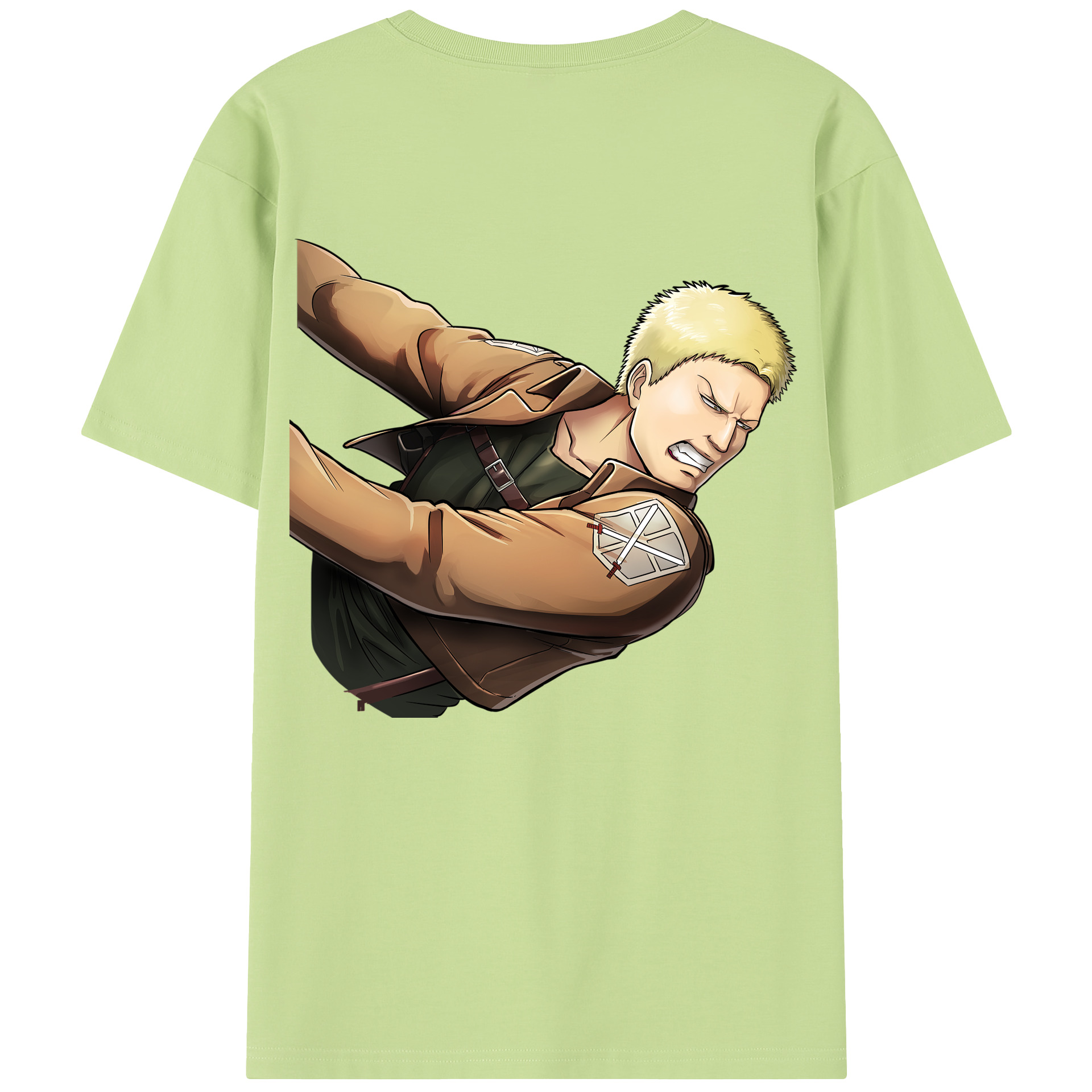 （画像用） 進撃の巨人 ライナー・ブラウン Attack on Titan Reiner Braun 綿100％半袖Tシャツ（背面プリント）